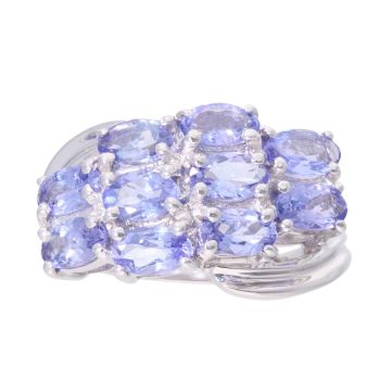 9ct White Gold Tanzanite Stone Set Ring