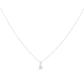 18ct White Gold 0.20ct Brilliant Cut Diamond Solitaire Pendant And Chain 16"