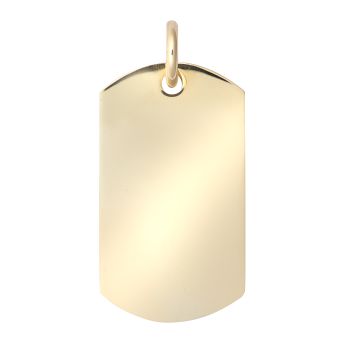 9ct Yellow Gold Dog Tag Pendant