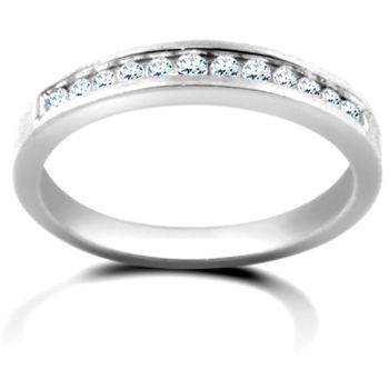 9 Carat White Gold 10pts Channel Set Half Eternity Ring