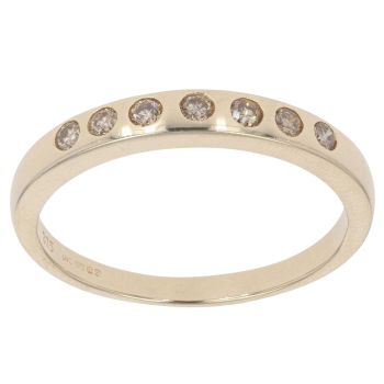9ct Yellow Gold 0.20ct Brown Diamond Eternity Ring