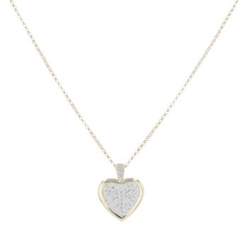 9ct Yellow Gold 0.50ct Diamond Heart Pendant And Chain 18"