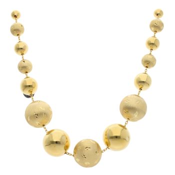 14ct Yellow Gold Patterned Graduated Bead Fancy Chain 24"