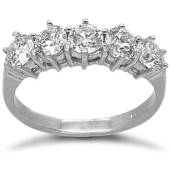 18 Carat White Gold 1.50ct 5 Stone Diamond Ring