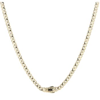 14ct Yellow Gold Monaco Patterned Curb Alternate Flex Lock Chain 20"