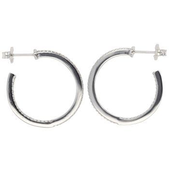 Silver Cubic Zirconia Hoop Earrings by Icesia