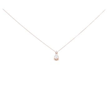 9ct Rose Gold 0.50ct Pear Cut Diamond Pendant And Chain 18"