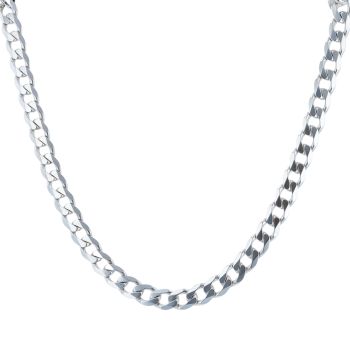 9ct White Gold Curb Chain 18"