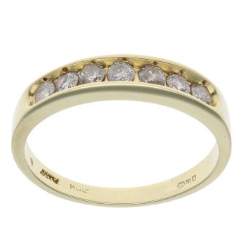 18ct Yellow Gold 0.50ct Diamond Half Eternity Ring