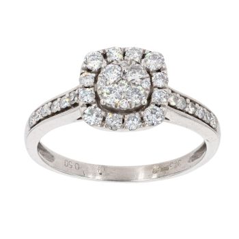 9ct White Gold 0.50ct Diamond Cluster Ring