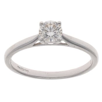 9ct White Gold 0.33ct Brilliant Cut Diamond Solitaire Ring