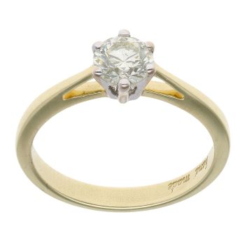 18ct Yellow Gold 0.50ct Tinted Brilliant Cut Diamond Solitaire Ring