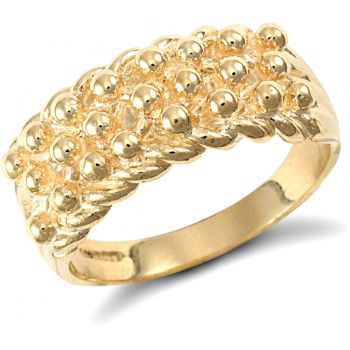 9ct Yellow Gold 3 Row Keeper Ring