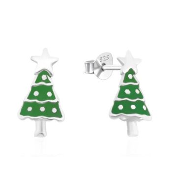 Silver 5x9mm Tree Stud Earrings
