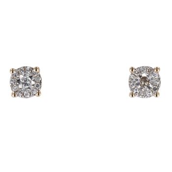 9ct Yellow Gold 0.16cts Diamond Stud Earrings by Anya Belle