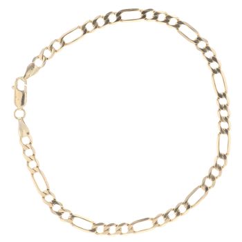 9ct Yellow Gold Figaro Bracelet 8.5"