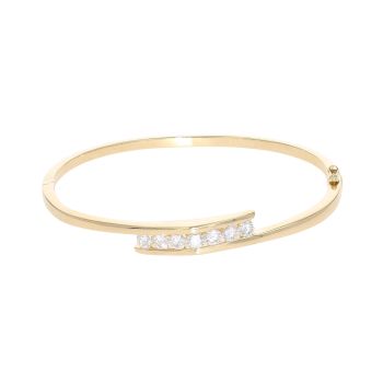 18ct Yellow Gold 1.15ct Brilliant Cut Diamond Bangle