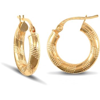 9ct Yellow Gold Zebra Hoop Earrings