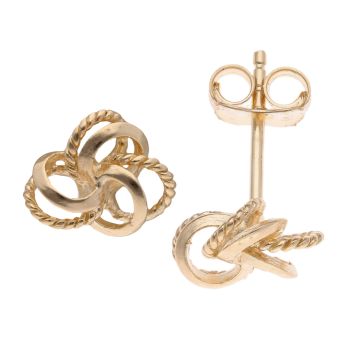 9ct Yellow Gold Knot Stud Earrings