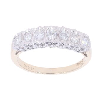 9ct Yellow Gold 0.50ct Diamond Half Eternity Ring