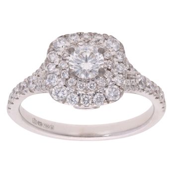 18ct White Gold 0.95ct Diamond Cluster Ring