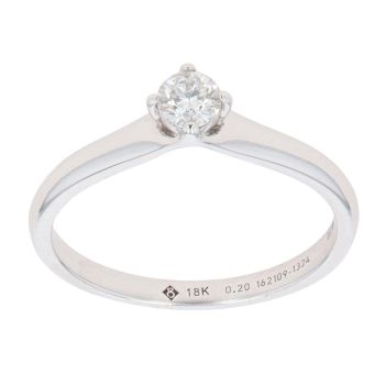 18ct White Gold 0.20ct Brilliant Cut Diamond Solitaire Ring