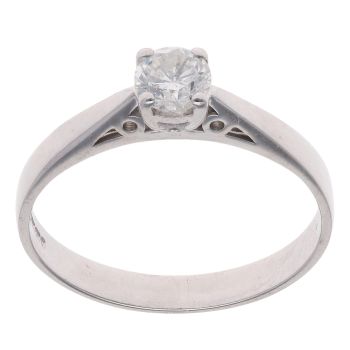 18ct White Gold 0.41ct Brilliant Cut Diamond Solitaire Ring