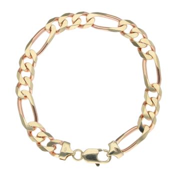 9ct Yellow Gold Figaro Bracelet 8.5"
