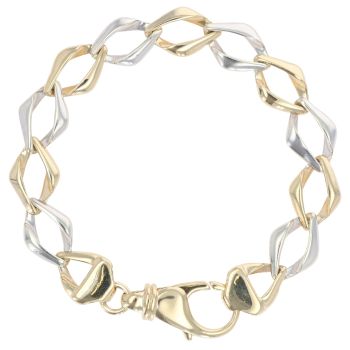 9ct Yellow and White Gold Fancy Bracelet 8"