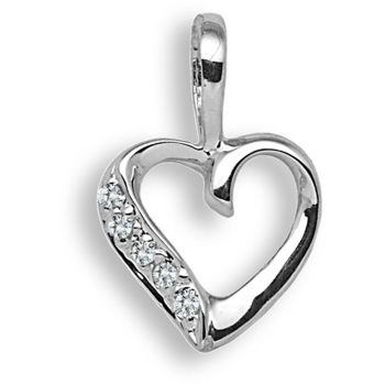 9 Carat White Gold 0.025pts Diamond Pendant