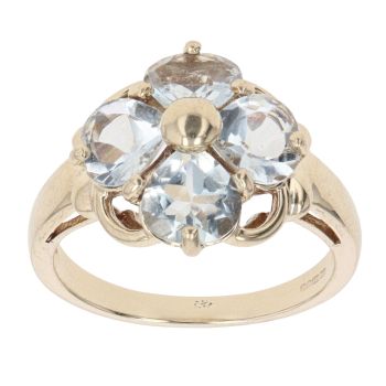 9ct Yellow Gold Cubic Zirconia Floral Ring