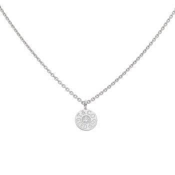 Tiffany & Co. 18ct White Gold 0.05ct Diamond Solitaire Pendant and Chain 16"
