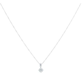 18ct White Gold 0.50ct Brilliant Cut Diamond Solitaire Pendant And Chain 18"