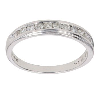 9ct White Gold 0.25ct Brilliant Cut Diamond Half Eternity Ring