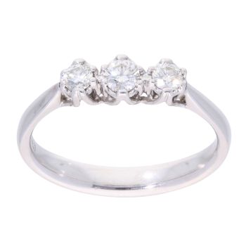 18ct White Gold 0.33ct Diamond Trilogy Ring