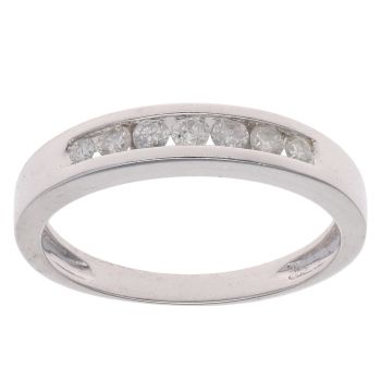 9ct White Gold 0.20ct Brilliant Cut Diamond Half Eternity Ring
