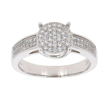 9ct White Gold Cubic Zirconia Cluster Ring
