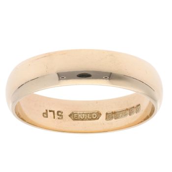 9ct Yellow Gold Plain Wedding Ring 4.7mm