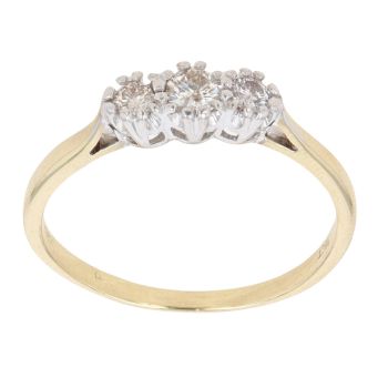 18ct Yellow Gold 0.33ct Brilliant Cut Diamond Trilogy Ring