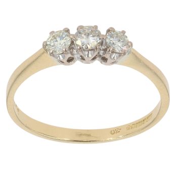 18ct Yellow Gold 0.30ct Trilogy Diamond Ring