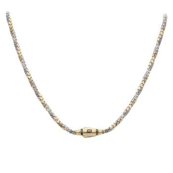 14ct Yellow And White Gold Monaco Spin Plain Lock Twist Chain 20"