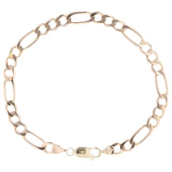 9ct Yellow Gold Figaro Bracelet 8"