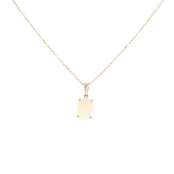 9ct Yellow Gold Opal Pendant And Chain 20"