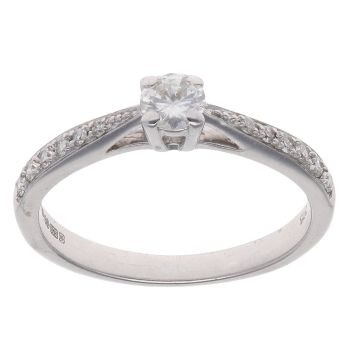 9ct White Gold 0.33ct Brilliant Cut Diamond Solitaire Ring