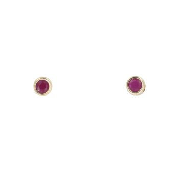 9ct Yellow Gold Ruby Stud Earrings