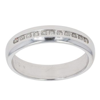 9ct White Gold 0.10ct Diamond Wedding Band 4.1mm