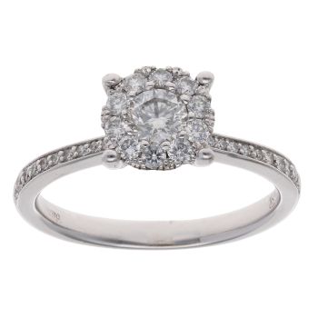 18ct White Gold 0.63ct Diamond Cluster Ring
