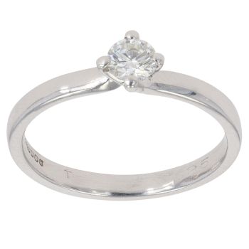 18ct White Gold 0.25ct Brilliant Cut Diamond Solitaire Ring