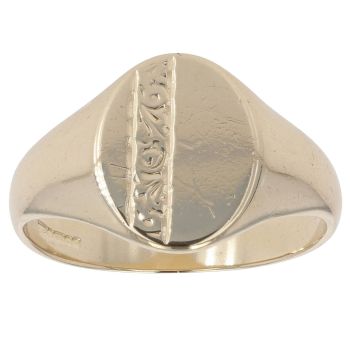 9ct Yellow Gold Patterned Signet Ring