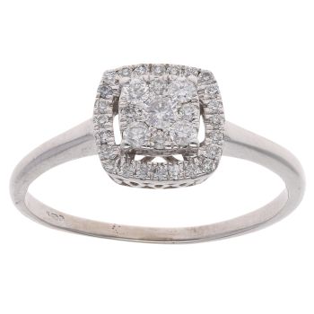 9ct White Gold 0.33ct Brilliant Cut Diamond Cluster Ring